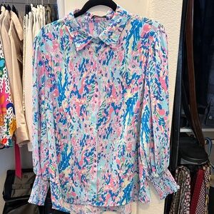 Colorful Abstract Women's Blouse. Size L.